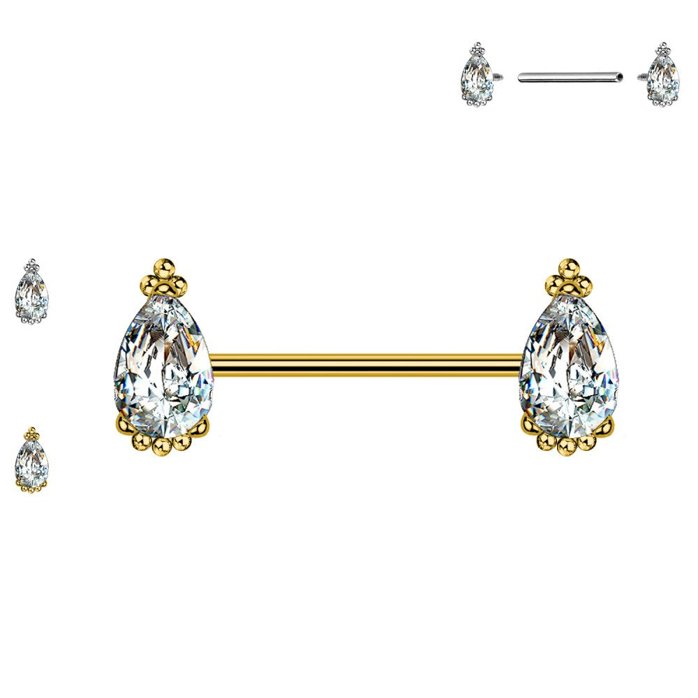 PL-112 Barbell Capezzolo con Cristalli