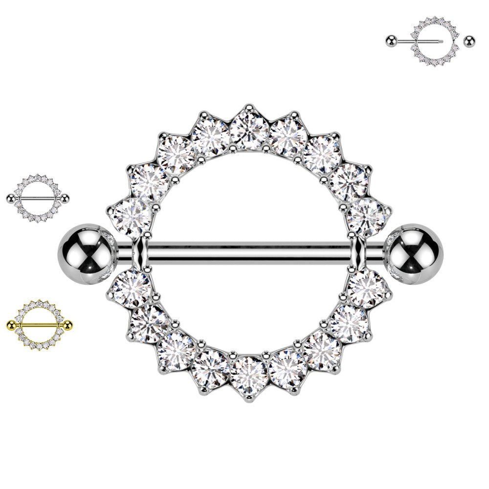 PL-113 Barbell Capezzolo con Cristalli