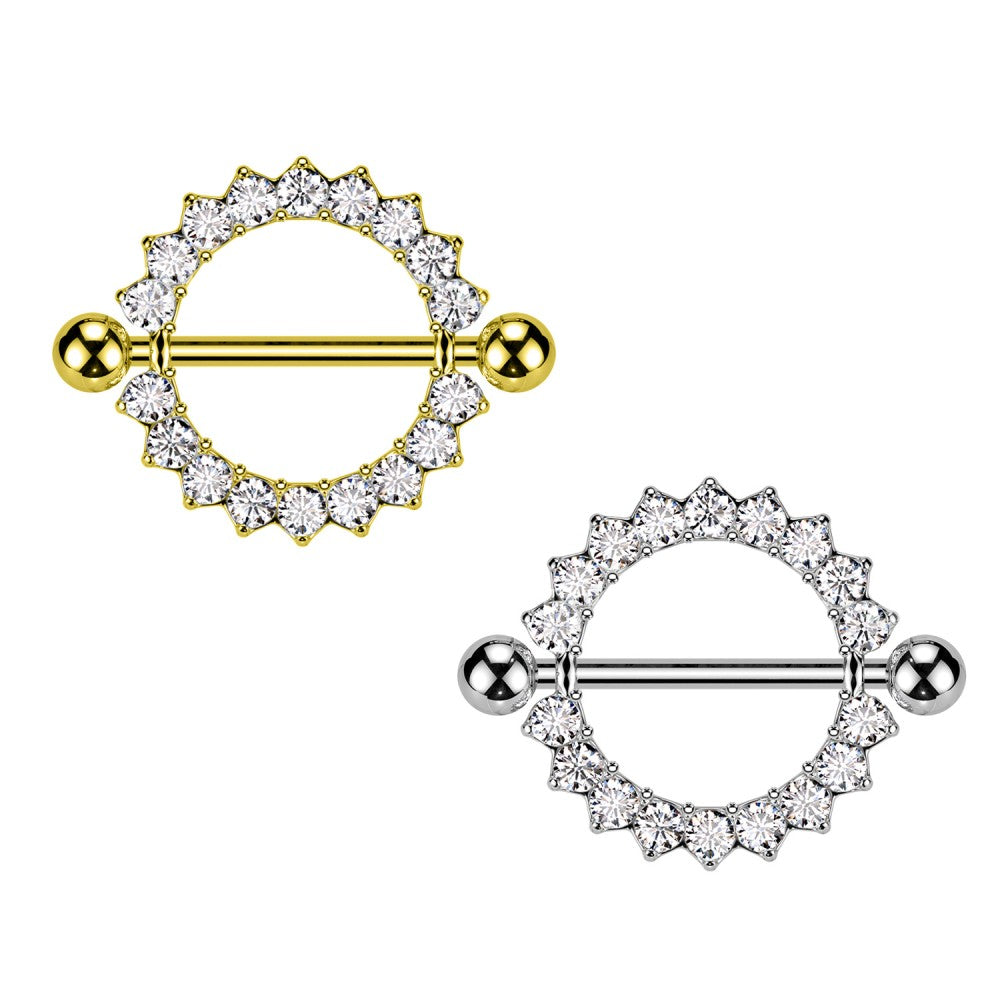 PL-113 Barbell Capezzolo con Cristalli