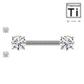 PWL-010 Piercing al Capezzolo Bilanciere con Zircone